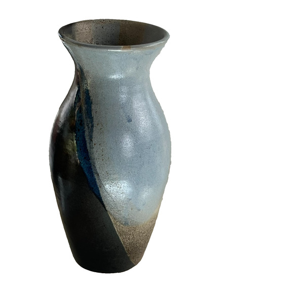 Studio Art Pottery Stoneware Vase Earth Toned Glaze 11" Signed Pier Dont Modern - Picture 1 of 13